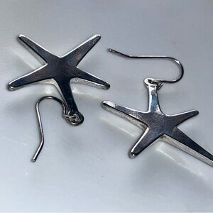 Silver tone Starfish Earrings